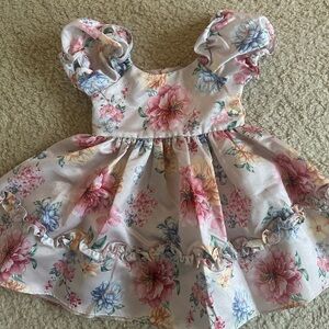Rare Editions Pink Floral Ruffle Dress